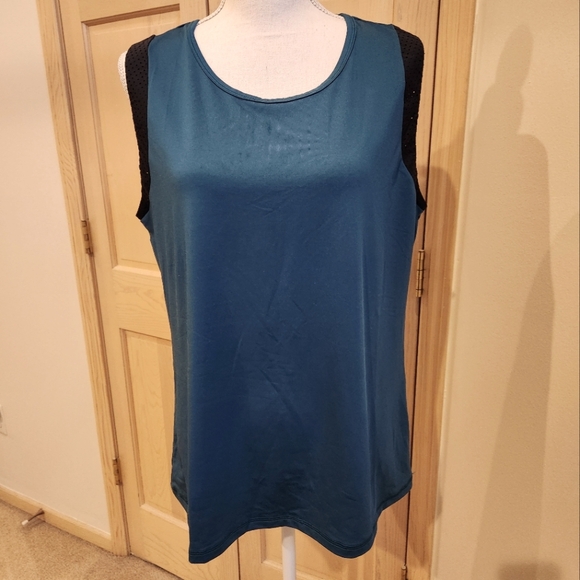 Teal Sleeveless Women's Golf Top - Picture 1 of 5